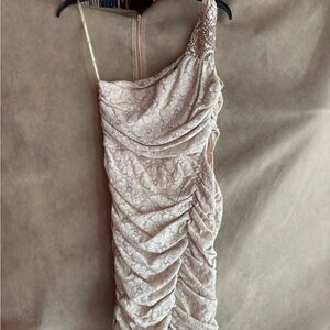 Elegant Cream One-Shoulder Dress